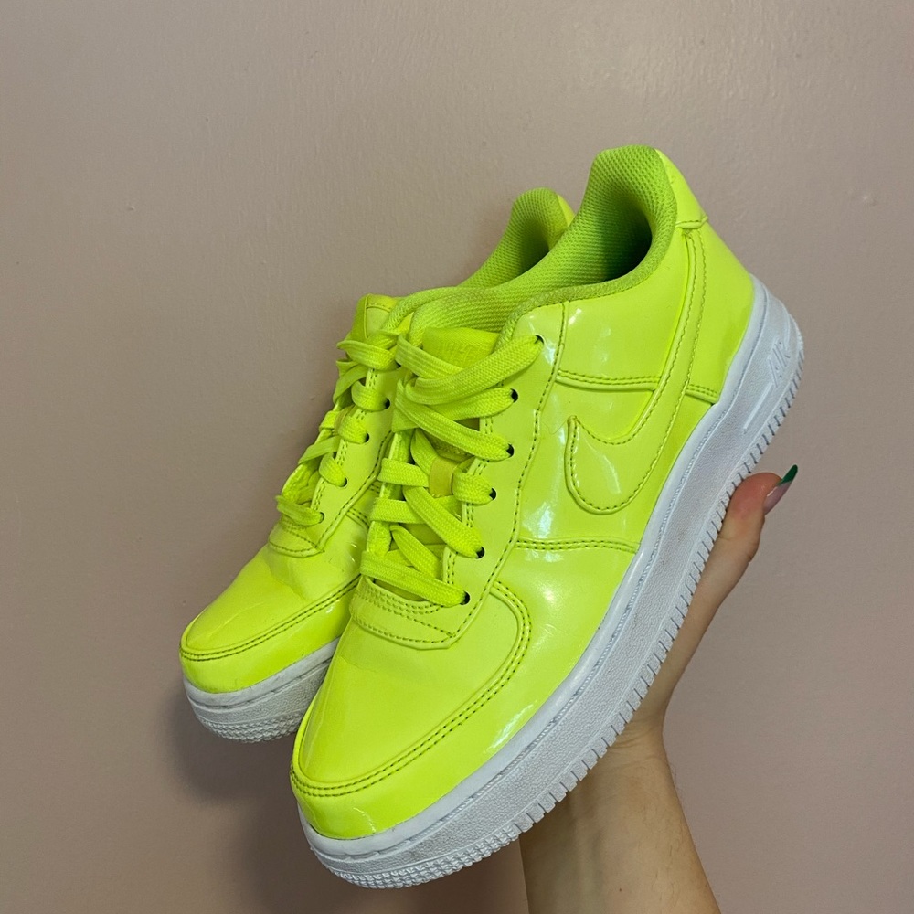 Nike Air Force 1 Patent Leather Volt Neon